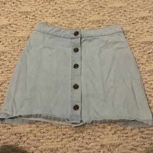 Denim mini skirt, button up front